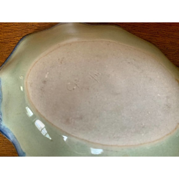 Unique Vintage Handmade Pottery Dish, Glass Crystalline Glaze - Picture 6 of 7